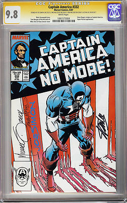 CAPTAIN AMERICA 332 CGC 98 SS Signed x4 Stan Lee Joe Simon Zeck  McLeod