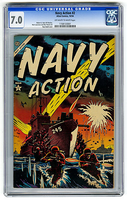 Navy Action 2 CGC 70 Russ Heath Atlas Golden Age Comic War