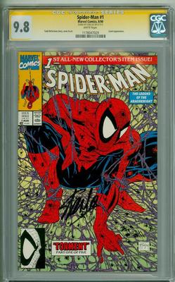 SPIDERMAN 1 CGC 98 GREEN 1990 SS STAN LEE SIGNATURE SERIES