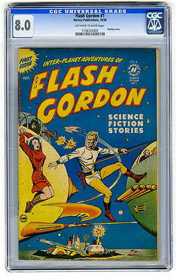 Flash Gordon 1 CGC 80 OWW Bondage Harvey Golden Age Comic SciFi
