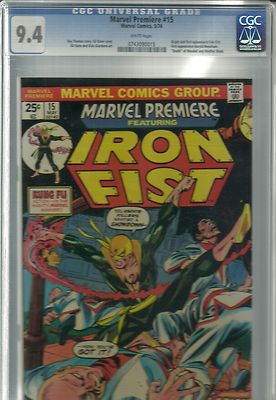 marvel premiere  15 cgc 94 white pages origin 1st appearance iron fist 