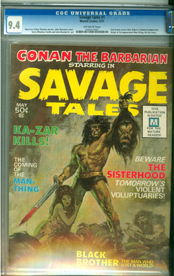 Savage Tales 1 CGC 94 NM Near Mint Conan the Barbarian Sharp Copy Marvel 1971