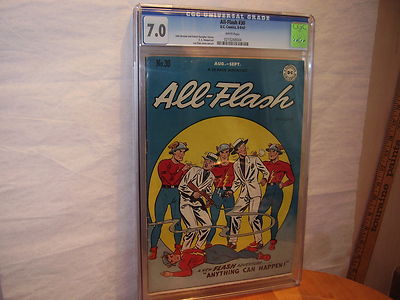 ALLFLASH 30  DC COMICS  AUGSEPT 1947  CGC CRADE 70  ANYTHING CAN HAPPEN