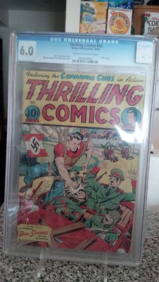 Thrilling Comics 44 SCHOMBURG HITLER COVER  CGC 60