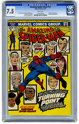 Amazing SpiderMan 121 CGC 75 WHITE Gwen Stacy Death Marvel Bronze Age Comic