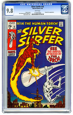 Silver Surfer 15 CGC 98 WHITE Fantastic Four Buscema Marvel Bronze Age Comic