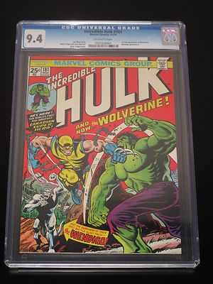 THE INCREDIBLE HULK 181 CGC 94  FIRST FULL APPEARANCE OF WOLVERINE