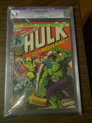 Incredible Hulk 181 CGC 60 Fine  Restored 1st full Appearance  Wolverine