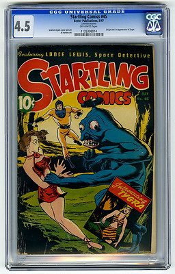 Startling Comics 45 CGC 45 OW Origin  1st Tygra Better Golden Age Good Girl