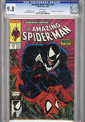 Amazing SpiderMan 316CGC 98 WHITE PgsNMMTMcFarlane1st Venom Cover 300