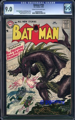 BATMAN 104 CGC VFNM 90  2nd HIGHEST CGC GRADE  AWESOME Cover  1956