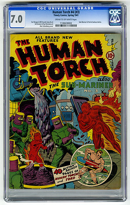 Human Torch 4 3 CGC 70 SubMariner Schomburg Everett Timely Golden Age