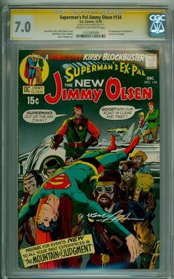 SUPERMANS PAL JIMMY OLSEN 134 CGC 70 SS NEAL ADAMS FIRST DARKSEID