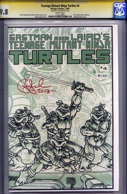 TEENAGE MUTANT NINJA TURTLES 4 CGC 98 SS PETER LAIRD NMMint Signature Series