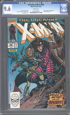 XMEN 266 CGC 96 1990 WHITE PAGES 1ST GAMBIT