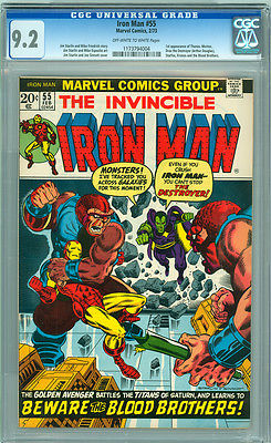 Iron Man 55 CGC 92 NM OWW Jim Starlin 1st appearance Thanos Drax  Mentor