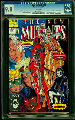 New Mutants 98 CGC 98 1991 Key1st App Deadpool Gideon Domino WHITE Pages