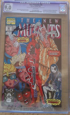 The New Mutants 98 CGC 90 Signed by Rob Liefeld DeadPool 1st Appearance