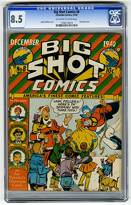Big Shot Comics 8 CGC 85 Joe Palooka Christmas Cover Charlie Chan Golden Age