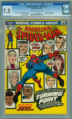 Amazing Spiderman 121 CGC 75 VF OWW Death of Gwen Stacy