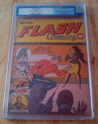 Flash Comics 1  FIRST GOLDEN AGE FLASH  HAWKMAN  CGC 35 UNRESTORED NOT PGX 