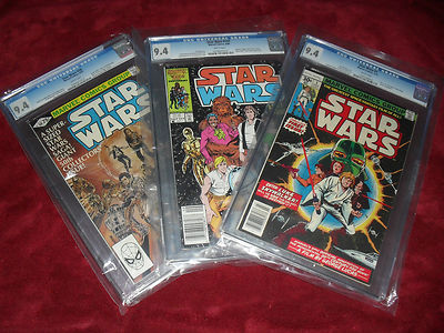 Star Wars  1 50 107  1977 1981 1986  All CGC 94 NM White Pages