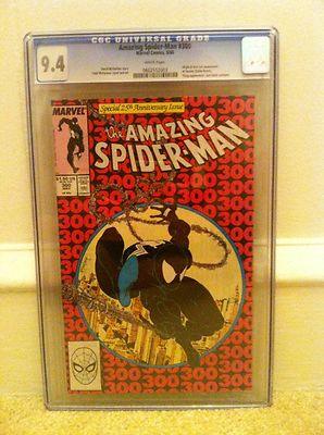 CGC Graded 94 The Amazing SpiderMan 300 May 1988 Black Suit Cover First Venom