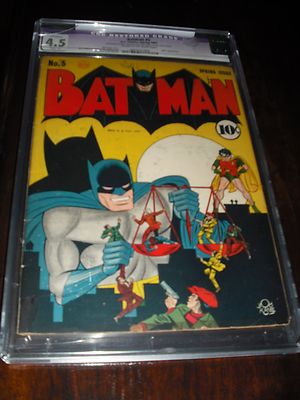 Batman 5 Golden age comic CGC Restored 45 Very Good 