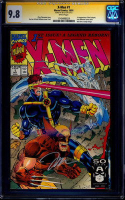 XMen 1 Wolverine Cyclops VARIANT CGC SS 98 signed by Jim Lee 1991 NMMT