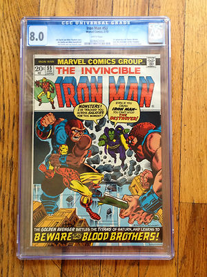 IRON MAN 55 CGC WHITE PAGES 1ST THANOS   99 STARTING BID   NO RESERVE 