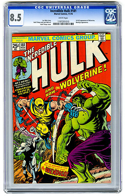 The Incredible Hulk 181 Nov 1974 Marvel CGC 85 1st Wolverine appearance