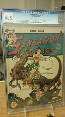 SENSATION COMICS 6 CGC 45 key issue 1st app WW MAGIC LASSO