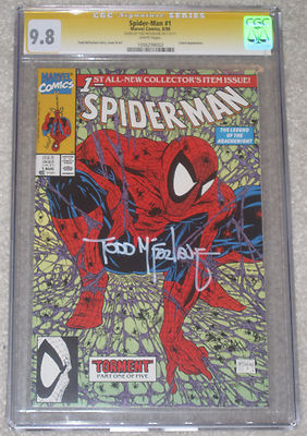 SpiderMan 1990 1 CGC SS 98 Signed Todd McFarlane
