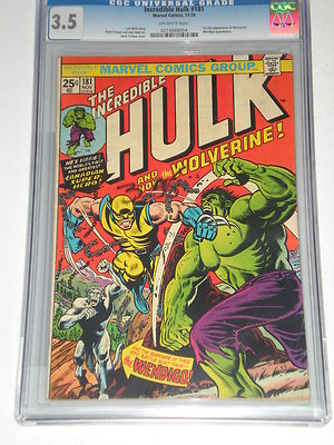 Incredible Hulk 181 CGC Graded 35 1st Appearance of Wolverine Great Book