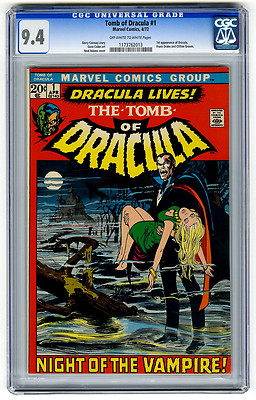 Tomb of Dracula 1 CGC 94 OWW 1st App Neal Adams Marvel Bronze Age Comic Horror
