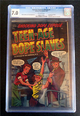 CGC 70 Harvey Comics Library 1 Apr 1952 TeenAge Dope Slaves SOTI Pg27 