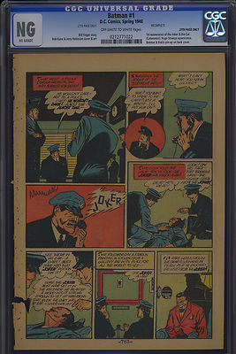 Batman 1 Second Joker Story Page 27 Only CGC Graded OWW DC Comics 1940