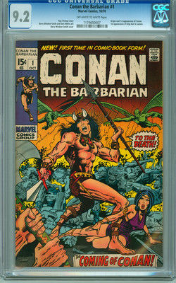 Conan The Barbarian 1 CGC 92 NM OWW Marvel 1970 Barry WindsorSmith