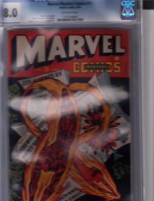 Marvel Mystery  73   CGC  80  High Grade  Timely  1946   Human Torch
