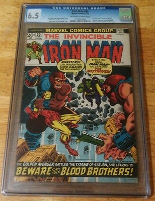 IRON MAN 55 CGC GRADED 65  WHITEOW PGS FIRST APP THANOS