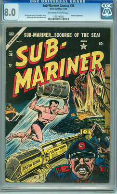 SubMariner Comics 36 CGC 80 VF OWW Bill Everett Atlas 1954 High Grade Namora