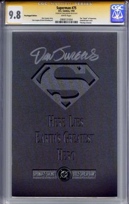 SUPERMAN 75 CGC 98 SS DAN JURGENS NMMint Signature Series polybag variant