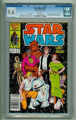 STAR WARS 107 CGC 96 1986 WHITE PAGES