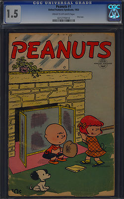 Peanuts 1 Rare Unrestored United Features Syndicate 1953 CGC 15
