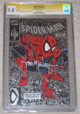 SpiderMan 1990 1 CGC SS 98 Silver SS Signed Todd McFarlane