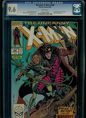 Uncanny XMen 266 CGC 96 NM 1st Gambit Kubert Marvel Comics 1990 near mint