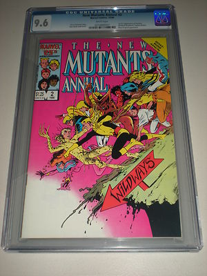 The New Mutants Annual 2 CGC Graded 96 WHITE Pages 1st Psylocke