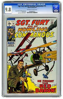 Sgt Fury 76 CGC 98 OWW Ayers Everett WWII Marvel Bronze Age Comic Avengers