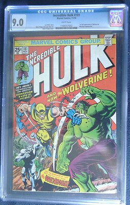 The Incredible Hulk 181 CGC 90 White Pages 1st Wolverine Story 