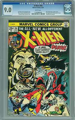 Xmen 94 CGC 90 VFNM Very Fine  Near Mint White Pages 1st new team in Title